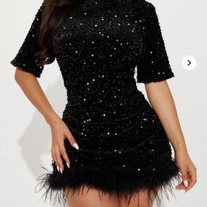 Fashion Nova Black Sequin Mini Dress